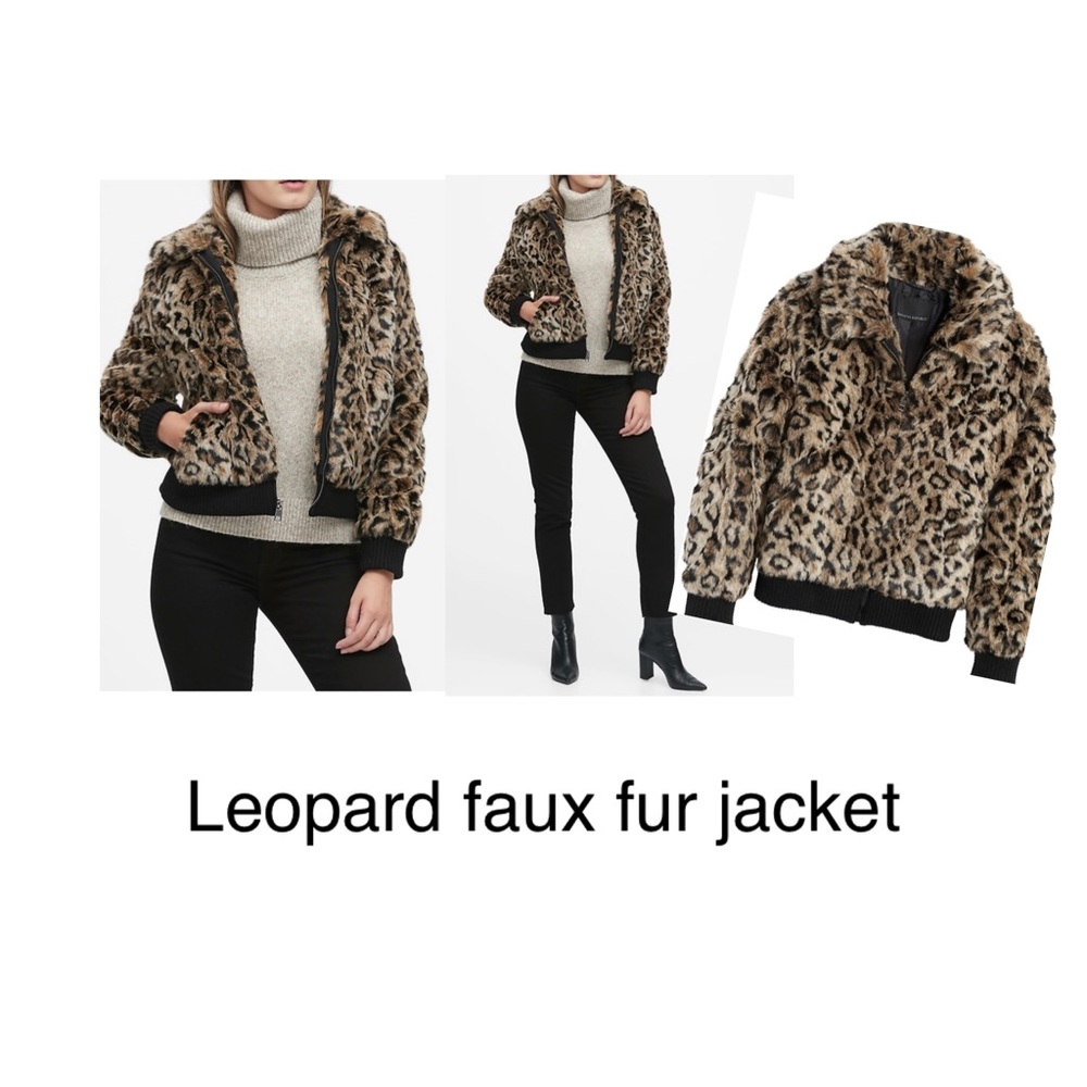 Leopard faux fur jacket